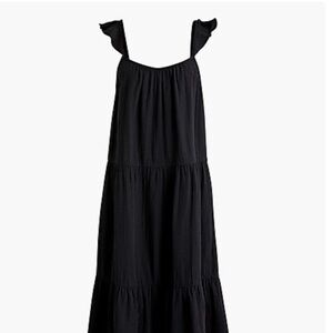 J. Crew Black Halter Tiered Maxi Dress